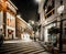 Luxury buildings in Rodeo Drive at night