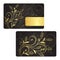 Luxury business card with golden floral decoration.