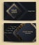 Luxury business card template in noble black with gold shimmer