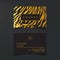 Luxury business cards vector template, banner and cover with marble zebra texture and golden foil details on black