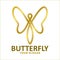 luxury butterfly gold flat logo design