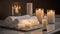 Luxury candlelight spa treatment promotes wellbeing and healthy lifestyles generated by AI