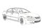 Luxury Car Acura RL Sketch. 3D Illustration.