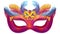 Luxury carnival mask. Realistic colorful feathers accessory