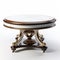 Luxury Carved Detail Table With White And Bronze Finish