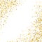 Luxury Celebrations background with falling pieces of metallic gold glitter and confetti