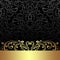 Luxury charcoal Background with golden floral Border.