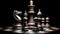 Luxury chess pieces on chessboard. AI generated
