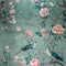 luxury chinoiserie art with plum tree, birds and peony flowers seamless pattern