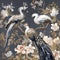 luxury chinoiserie painting style of plum tree with peacock