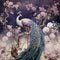 luxury chinoiserie painting style of plum tree with peacock