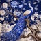 luxury chinoiserie painting style of plum tree with peacock