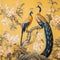 luxury chinoiserie painting style of plum tree with peacock