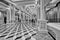 Luxury classic colonnade corridor with marble floor