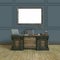 Luxury classic wooden office cabinet with mock up poster. Top vi