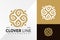 Luxury Clover Line Logo Design Vector illustration template