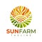 Luxury colorful sun farm logo design branding. Elegance sunshine landscape logo.