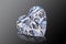 Luxury colorless transparent sparkling gemstone shape heart cut diamond on black background
