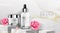 Luxury cosmetic Bottle package skin care cream, Beauty cosmetic poster, Product and Marble background, Vector Illustration