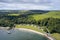 Luxury countryside rural seaside village of Kerrycroy aerial view from above in Rothesay