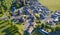 Luxury countryside rural village aerial view from above in Renfrewshire Scotland UK