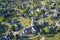 Luxury countryside rural village aerial view from above in Renfrewshire Scotland UK