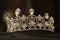 Luxury crown with diamonds, diadem jewelry, on black background