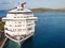 Luxury Cruise Ship Tied at Harbor on St Thomas