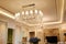 Luxury crystal chandelier lighting in villa living room