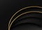 Luxury curve overlap layers black background with glitter and golden lines with copy space for text