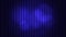 Luxury dark blue theater curtains illuminated by multiple lights