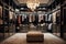 Luxury Designer Clothing And Accessories Displayed In An Elegant Closet. Generative AI