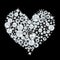 Luxury diamond crystal heart pattern for Valentine day. Precious diamonds Shine on heart