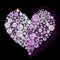 Luxury diamond crystal heart pattern for Valentine day. Precious diamonds Shine on heart