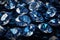 Luxury diamonds on dark blue background
