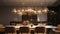 Luxury dining room with elegant chandelier lighting generated by AI