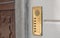 Luxury door intercom and bell buttons in brass