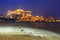 Luxury Emirates Palace hotel in Abu Dhabi at night