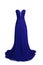 Luxury evening dark blue dress with crystals, sequins and payets