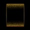 Luxury falling gold glitter border black paper card background