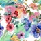 Luxury fashion prints with wildflowers. Watercolor background illustration set. Seamless background pattern.