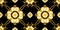 Luxury Fashional Pattern with Baroque and Golden Chains on Black Background.  Silk Scarf Jewelry Shawl Design. Ready for Textile P