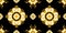 Luxury Fashional Pattern with Golden Baroque on Black Background.  Silk Scarf Jewelry Shawl Design. Ready for Textile Prints.