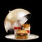 Luxury fast food meal with black background