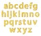 Luxury festive Golden glitter sparkling alphabet letters