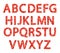 Luxury festive Red glitter sparkling alphabet letters