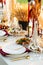 Luxury festive served table banquet catering