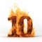 Luxury Fire Sign With Number 10 - Hyperrealism Sculpted Art