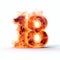 Luxury Fire Text Effect: 3d Image Of Number 18 On Fire