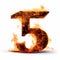 Luxury Fire Text Effect: A Witty And Satirical Burning Number 5